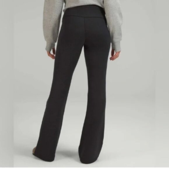 Lululemon Brushed Softstreme Ribbed Zip Flared Pant 32.5" Black 4 - Picture 4 of 10